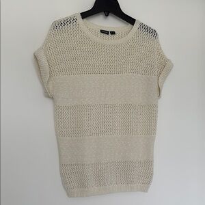 Cream  Sweater with Textural Knit Design